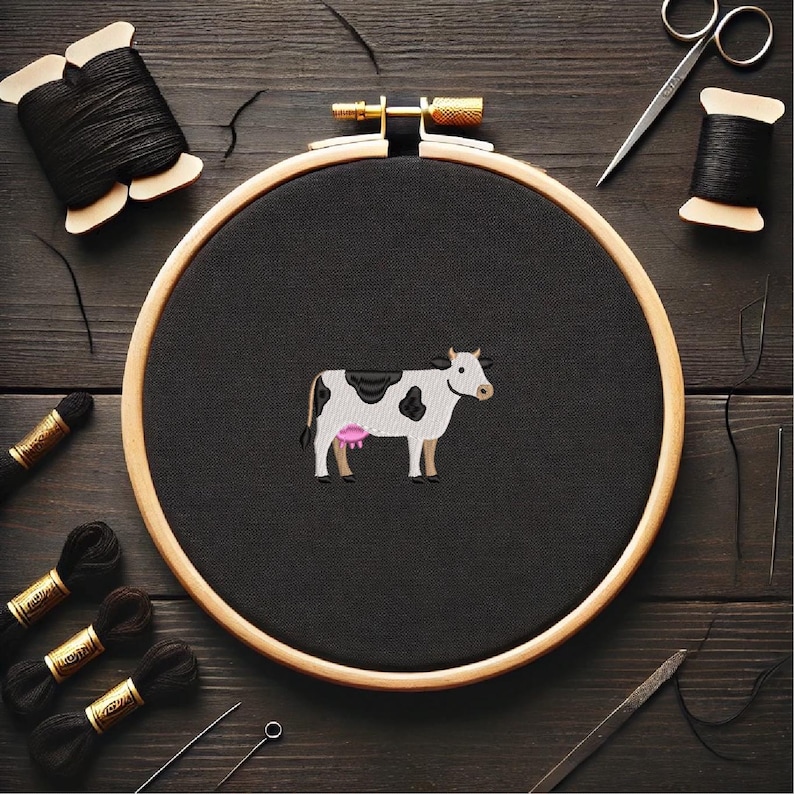Cow Thread Cow Embroidery Design, Farm Animal Machine Embroidery (digital File) - Etsy