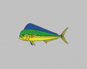 Diseño de bordado de pez dorado: pez oceánico (4 tamaños, archivo digital)