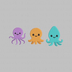 3 Octopus Machine Embroidery design, Ocean Embroidery file, Sea Animal Embroidery pattern, INSTANT DOWNLOAD, 4 Sizes