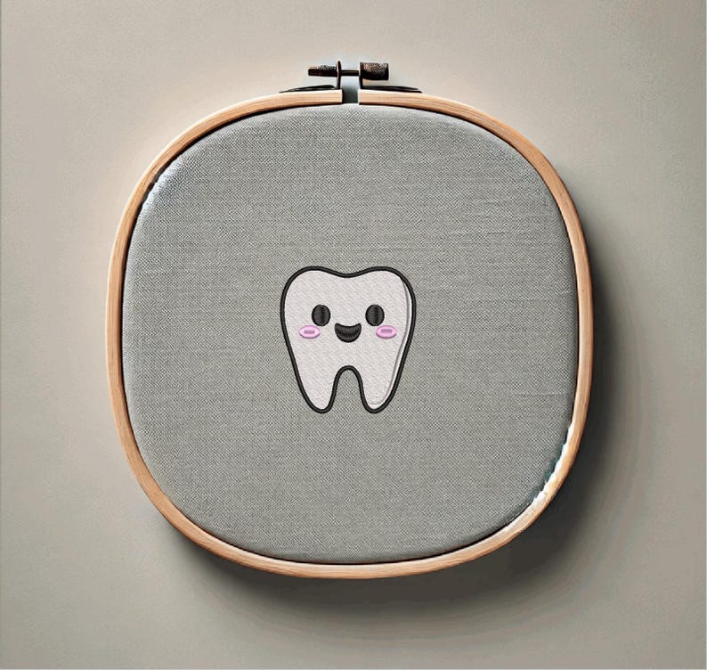 Tooth Embroidery Design, Tooth Mini Embroidery File, Teeth Embroidery ...