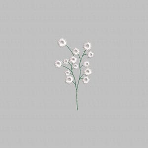 Diseño de bordado de flores, diseño de arbusto de mimosa blanco, archivo de bordado de ramo de flores, diseño de bordado de primavera, descarga instantánea, 4 tamaños