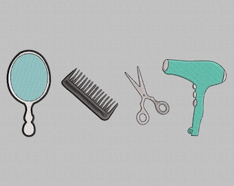 Máquina de bordado para peluquería, herramientas de estilista, archivos de bordado digital, puntada de bordado de barbero, descarga instantánea, 3 tamaños