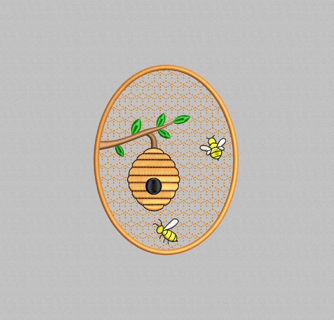 Honeycomb Bee Embroidery Design: 4 Sizes (digital Files, Instant ...