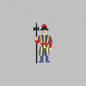 Swiss Guard Embroidery Design, Vatican Soldier Digital File, (Instant Download, 4 Sizes)