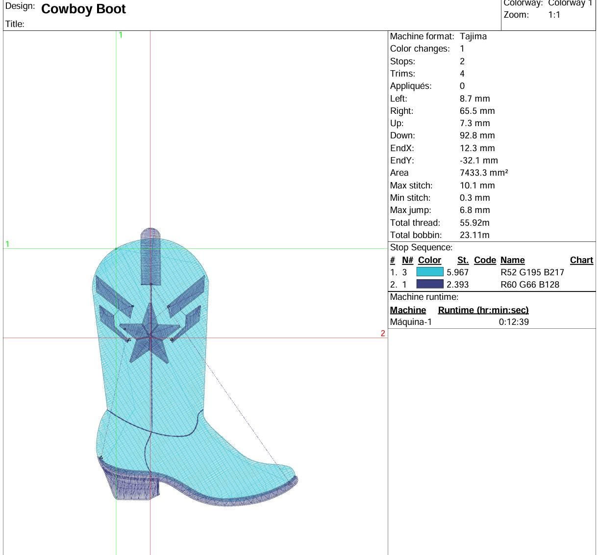 Cowboy Boot Machine Cowboy Boot Machine Embroidery Design, Cowgirl Embroidery File, Instant ...