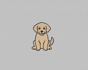 Motif de broderie chiot Golden Retriever, 4 tailles (téléchargement numérique)