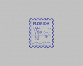 Florida State Maschinenstickerei: Florida Beach Stempel (Digitale Datei, 4 Größen)