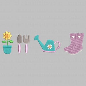 Gartenarbeit Stickdatei, Garten Stickmaschine, Stickmuster, Gardener Farm Stickdatei, Stickmuster, sofort download in 3 Größen