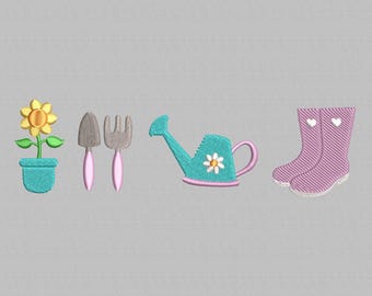 Gardening Tools Embroidery Design, Gardener Gift (Instant Download)