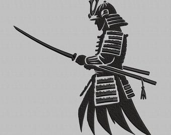 Samurai Embroidery Design, Japanese Anime, 4 Sizes (Digital Files)
