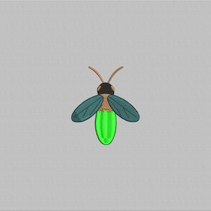 Firefly Machine Embroidery Design: Luminous Insect, 4 Sizes (Digital File)