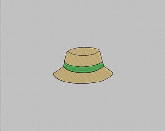 Fishing Hat Embroidery Design: Summer Apparel, 4 Sizes (Digital File)