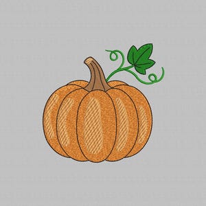 Pumpkin Machine Embroidery Design: Autumn Leaves, 4 Sizes (Digital File)