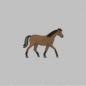 Horse Embroidery Design, Wild Horse Embroidery File, Animal Machine Embroidery File, Instant download, Digital File, 4 Sizes