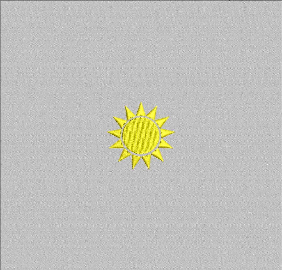 Mini Sun Embroidery Design: Summer Machine Embroidery Pattern, 4 Sizes ...
