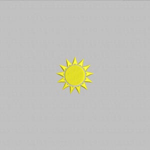 Sun embroidery design, Mini Sun machine embroidery designs, Summer embroidery pattern, embroidery files, sun embroidery, 4 Sizes