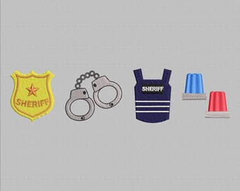 Sheriff-Abzeichen Stickdatei, 3 Größen (Digitale Datei)