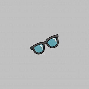 Diseño de bordado de gafas de sol, diseño de bordado de mini gafas de sol, archivo de bordado de verano, archivo digital, descarga instantánea, 4 tamaños