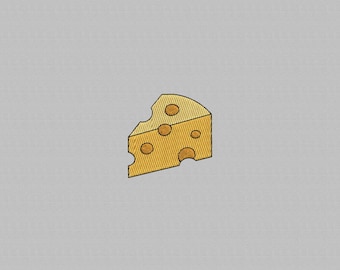 Archivo de bordado a máquina de queso, archivo de patrón de bordado de queso mini, bordado de comida de queso suizo, descarga digital instantánea, 4 tamaños