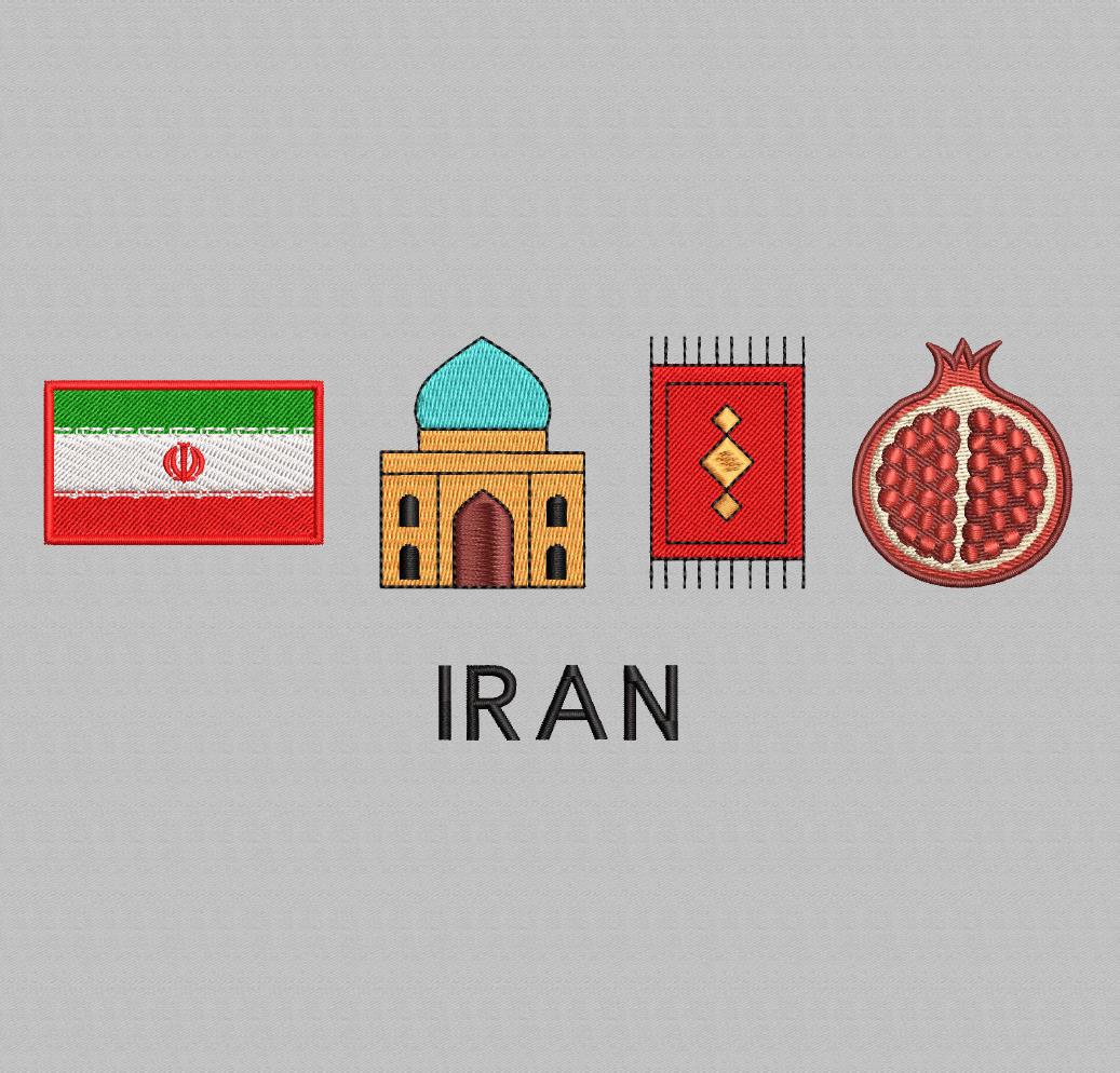 Iran Iconm Iran Icons Embroidery Design, National Flag (digital File) - Etsy