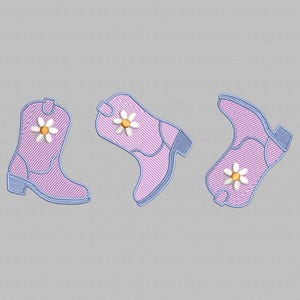 Cowgirl Boots Embroidery Design, Boots women Machine Embroidery Design, cowgirl File Instant Digital Download, 3 Sizes