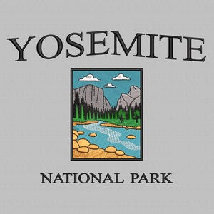 Yosemite California embroidery design, National park machine embroidery file, USA Yosemite digital file, Instant download, 4 Sizes