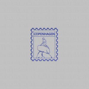 Copenhagen Stamp Embroidery Design: Denmark Souvenir (Digital File, 4 Sizes)