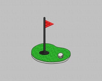 Golf Course Embroidery Design: Sport Embroidery File (4 Sizes, Instant Download)