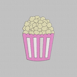 Popcorn embroidery design, Popcorn bag machine embroidery designs, mini embroidery designs, embroidery files, digital download, 4 Sizes