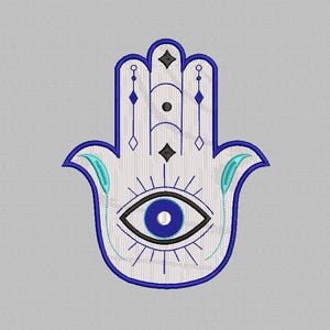 Fatima Hand Embroidery Design, Hamsa Hand Embroidery Design, Eye Embroidery Design Digital, Instant Download Embroidery Machine, 5 Sizes