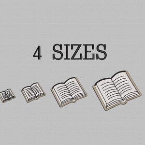 Open Mini Book Machine Embroidery Design, Book Design, Reading book Embroidery, Books mini Machine Embroidery, Small Books design, 4 Sizes