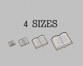Open Mini Book Machine Embroidery Design, Book Design, Reading book Embroidery, Books mini Machine Embroidery, Small Books design, 4 Sizes