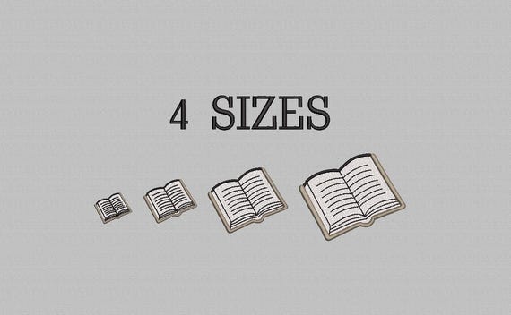 Open Mini Book Machine Embroidery Design, Book Design, Reading book Embroidery, Books mini Machine Embroidery, Small Books design, 4 Sizes