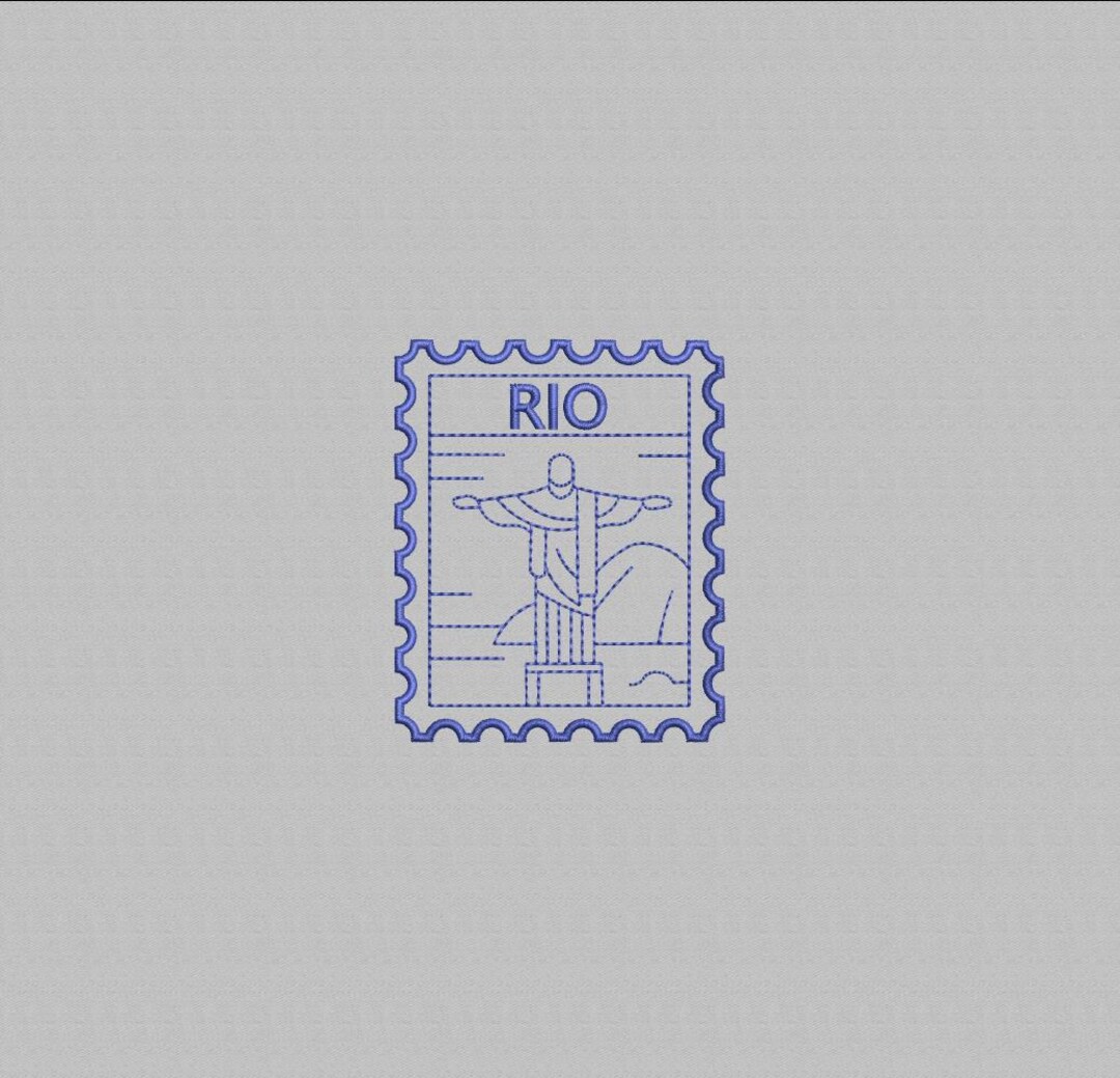 Rio Stamp Embroidery Design: Brazil Souvenir (digital File, 4 Sizes - Etsy