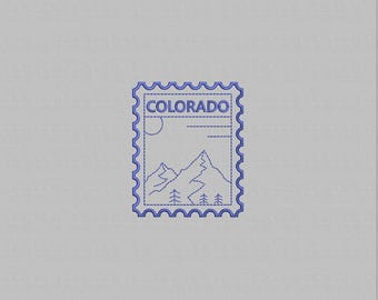 Colorado State Machine Embroidery Design: Colorado Stamp (Digital File, 4 Sizes)
