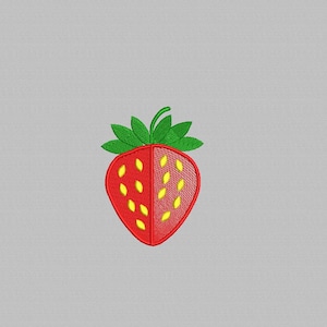 Strawberry Machine Embroidery Design, Mini Strawberry embroidery design, Instant download, 4 Sizes