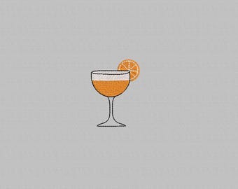 Aperol Spritz Embroidery Design, Summer Cocktail (Digital Download)