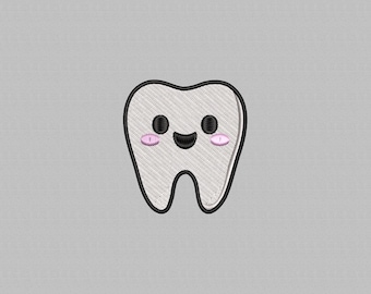 Cute Tooth Embroidery Design, Molar Pattern (Instant Download)