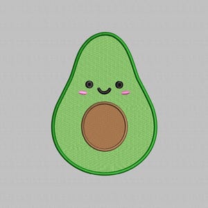 Lustige Avocado Stickdatei, Kawaii Avocado Stickmuster, Lebensmittel Stickdatei, digitaler Download, 4 Größen