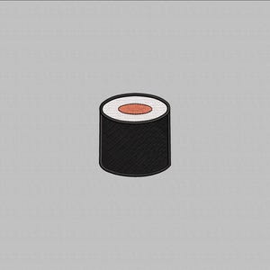 Sushi Maki Machine Embroidery Design, Sushi Roll Embroidery Pattern, Maki Sushi Salmon Embroidery File, Sushi fish, Digital design, 4 Sizes