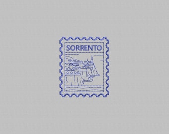Sorrento stempel borduurontwerp: Italië reissouvenir (digitaal bestand, 4 maten)