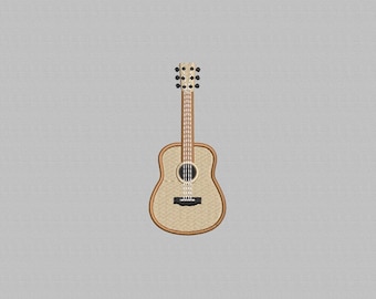 Guitar Embroidery Design: Classic Silhouette (4 Sizes, Instant Download)