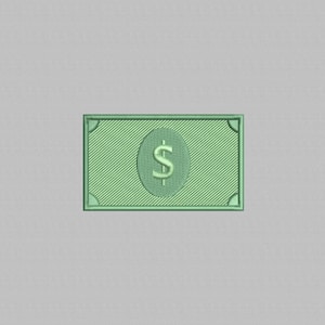 Dollar embroidery design, Mini dollar machine embroidery designs, Cash Money embroidery files, embroidery pattern, Instant download, 4 Sizes