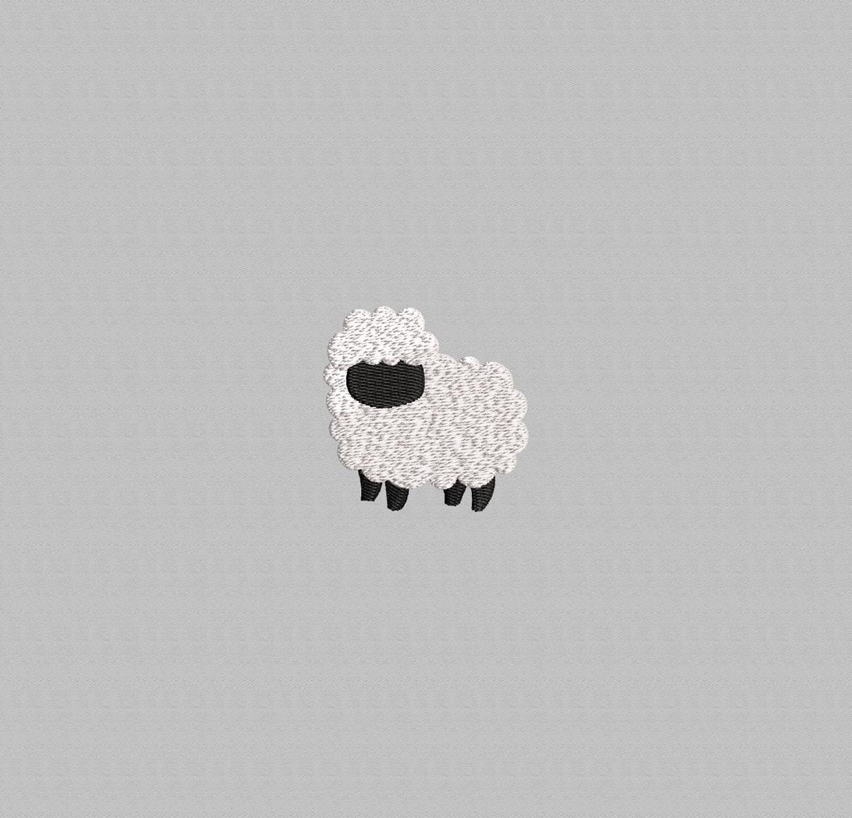 Sheep embroidery design, Mini animal embroidery designs, Sheep embroidery pattern, animal embroidery file, Instant digital download, 5 Sizes