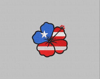Maga Flower Puerto Rico Flag Embroidery Design (Digital File)