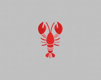 Lobster Embroidery Design, Lobster Machine Embroidery Design File, Crawfish Embroidery, Sea Animals Embroidery, Digital Design, 4 Sizes
