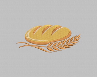 Motif de broderie Pain : pain avec tige de blé fichier numérique (téléchargement instantané) 4 tailles