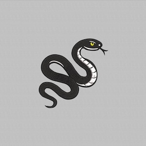 Diseño de bordado de serpiente, bordado a máquina de reptiles, diseño de silueta de serpiente, bordado de animales, archivo digital, descarga instantánea, 4 tamaños