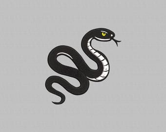 Diseño de bordado de serpiente: silueta de reptil (archivo digital, 4 tamaños)