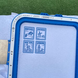 Madrid City Stamp Embroidery Design, Spain Postage, Alcalá Gate Design, 4 Sizes (Digital File) image 5